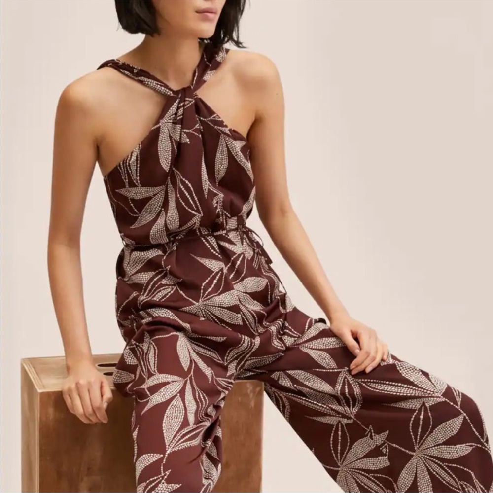 Mango twist front jumpsuit